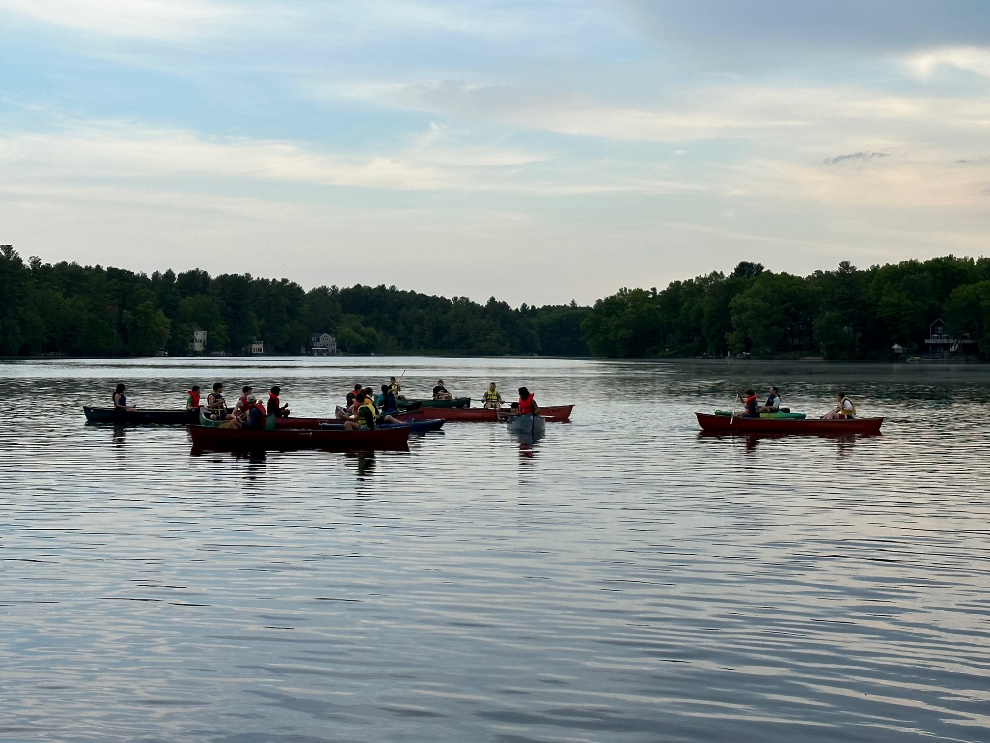 Scouts canoeing in Forge Pond